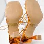 Open Edit  Orange Bronze Metallic Ankle Calf Lace Strappy Sandals, NEW, Size 5 Photo 8