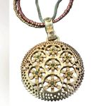 Premier Designs BAMBOO Retired  3 strand with gold pendant Necklace Photo 1