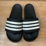 Adidas  Women’s Black White Striped Slide Sandals Photo 4