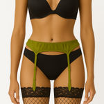 Victoria's Secret Victoria’s Secret Olive Green Silk Garter Belt – Lingerie Accessory Photo 0