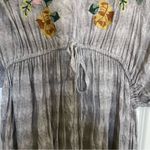 Cost Plus World Market Grey Floral Embroidered Maxi Dress Photo 3