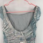 Free People  Dress Size 2 Heart to Heart Midi  Fairy Ocean Blue Ruched Flowy NWT Photo 9