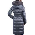 Michael Kors  Puffer Maxi Coat Gray Faux Fur Hooded Belted Warm‎ Longline Medium Photo 2