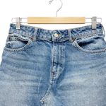 Free People Bailey Denim Miniskirt Medium Wash Frayed Fringe Hem Women’s Size 28 Photo 4