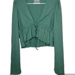 Urban Outfitters Lucielle Ruffle Tie Front Top Blouse Small Photo 1