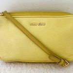 Miu Miu Yellow Leather Double Zip Crossbody / Shoulder Bag Photo 0