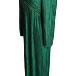 Vintage 80s George F Couture Evening Dress S Green Accordion Pleats Designer Zip Photo 5