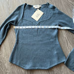 Love Bonito Sweater Womens Size 8 Blue Bell Sleeves Ribbed NWT Photo 5