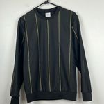 ZARA Crewneck Pullover Long sleeve Black/Gold Stripe Round Neck Unisex Small Photo 0