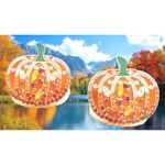 Pumpkin Earrings New Rhinestones Pierced Posts Thanksgiving Fall Festive Harvest Green Photo 7