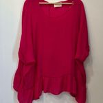 Dress Up boutique pink ruffle blouse oversized size Medium Photo 5