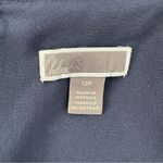 Chelsea28  V-Neck Sleeveless Navy Dark Blue Gray Checkered Jumpsuit Tie Size 12P Photo 9