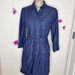 J.Crew  Chambray Belted Dark Wash Shirt Dress Size Extra Small Photo 0