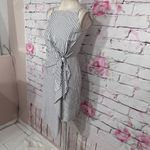 Jason Wu  gray asymmetric white and gray stripe sundress Photo 2