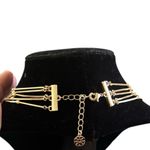 Gold Beads 5 Strand Tube Necklace Graduated Clasp 8 Photo 2