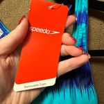 Speedo NWT  Woman Swimwear All Over Print Racerback Swimdress with Boyleg Size 36 Photo 3