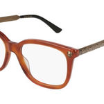 Gucci  Marble Tortoise Shell Havana Print Brass Eyeglasses Eye Glasses GG0218O Photo 0