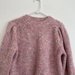 A New Day Puff Sleeve Crewneck Pullover Sweater Pink White Multi Chunky Knit XXL Photo 2