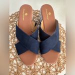 Tommy Bahama Women’s  Size 8 1/2 Navy Blue Wedge Slip On Shoes Photo 3