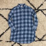 Pact Blue Plaid Flannel Shirt Mini Dress Photo 8