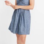 Madewell Chambray Tie-Front Cutout Cami Dress Photo 0