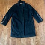 T Tahari wool blend black funnel neck snap closure peacoat 8 Photo 7