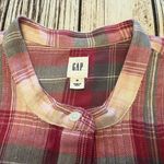 Gap Vintage Flannel Plaid Pleated Popover Blouse Women’s Medium Mauve Gray Cream Photo 7