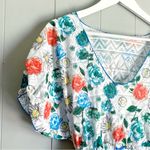 MM BOUTIQUE Gorgeous Floral Beach Swim Cover Up Size Small Blue Photo 3