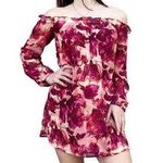 For Love & Lemons  Bohemian Rose Floral Sicily Peasant Off Shoulder Mini Dress M Photo 0