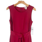 London Times Jumpsuit Size 4 Cherry Sleeveless Belted Wide Leg Stretch Crepe NWT Photo 2