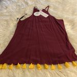Escapada ESCAPADE Living Women's Burgundy Sleeveless Top with Yellow Tassels brand new Photo 6