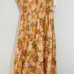Billabong  Warmer Days Maxi Dress XS‎ Floral Smocked Bodice One Shoulder Sundress Photo 3