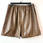Steve Madden  Faux Leather Relaxed Shorts Coco Brown L Photo 3