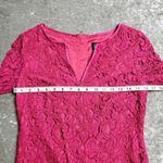 Adrianna Papell  Magenta Lace Short Bell Sleeve Dress Photo 4