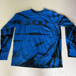 DKNY  Sport Tie Dye Sweatshirt Pullover Crew Neck Blue Black‎ Size M Photo 0