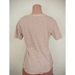 ZARA  Top Womens Small V-Neck Red White Stripe Short Sleeve T-Shirt Size Small Photo 2