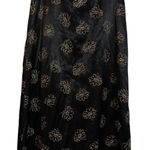 Exact Change Vintage Satin Black Floral Skirt Midi Size 13 Photo 0