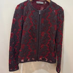 Bagatelle Collection Womens Jacket Size S Burgundy Lace Genuine Leather Red Photo 0