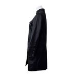 Dana Buchman  Black Trench Coat Zebra Lining Mandarin‎ Collar sz XS Weathergear Photo 1