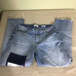 Kensie Boho vintage patchwork high rise distressed bottom Med wash jeans Sz. 26 Photo 3