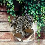 Mossimo Leopard Print Tote Bag XL 24x16x8 Duffel Duffle Bag Cheetah Animal Zip Brown Photo 1