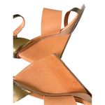 Rebecca Minkoff  Stella Leather Wedge Shoes 8.5 Orange / Gold Photo 4