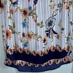 Anthropologie Fig & Flower Boho Floral 3/4 Sleeve Button Tunic Dress Size Small Blue Photo 3