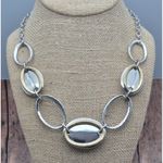 Chico's NWT Two Tone Silver & Gold Collar Bib Necklace Oval Pendants 20" Photo 5
