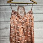Free People NEW INTIMATELY PEACH/PINK EMBROIDERED SATIN SLEEP CAMI LARGE LACEY Photo 0
