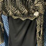 Reba  Elegant Black and Gold Lace Top NWT Photo 6