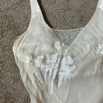 Alex Evenings Elegant Ivory Silk Blend Beaded Floral Overlay Sheath Gown Formal Evening Photo 5