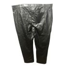 Abercrombie & Fitch Abercrombie Fitch 90's Straight Ultra High Rise Vegan Leather Pants  Plus 37/24R Photo 4