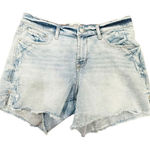 Kensie Jeans Vintage Luxe High Rise Shorts Light Wash Blue Denim Jean Shorts w/P Photo 0
