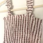 Derek Heart Striped Tank Top Crop Top with Ruched Back Photo 2